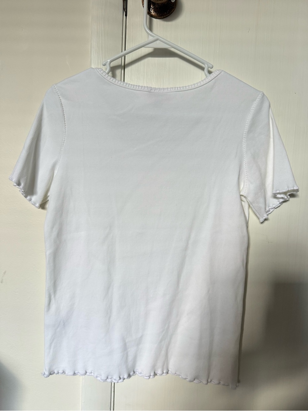J.Jill White Scoop Neck Short Sleeve Top - Picture 3 of 4